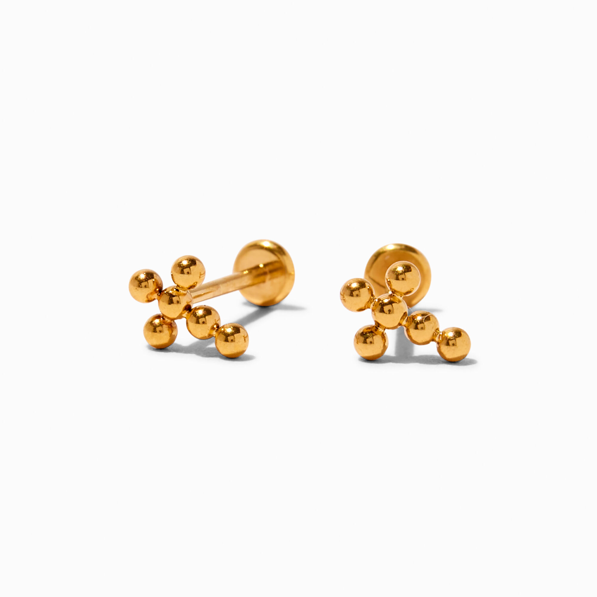 View C Luxe By Claires Tone Titanium Ball Cross Flat Back Stud Earrings Gold information