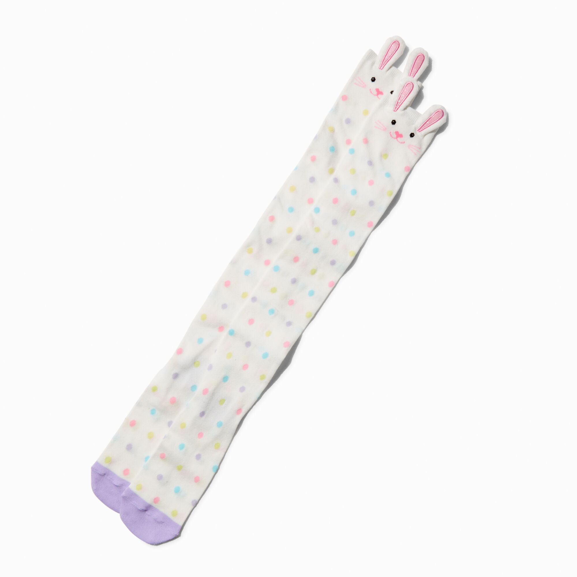 View Claires Easter Bunny Pastel Polka Dot Over The Knee Socks information