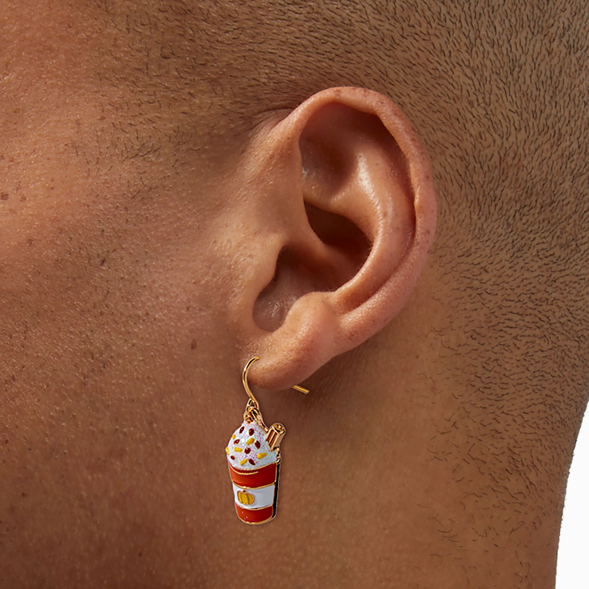 Pumpkin Spice Latte Drop Earrings,