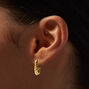 C LUXE by Claire&#39;s 18kt Gold Plated 12mm Twisted Clicker Hoop Earrings,