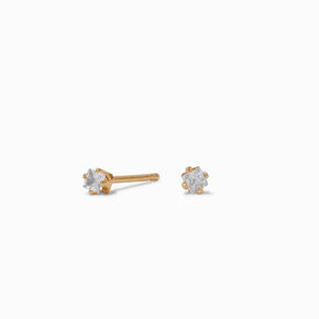 C LUXE by Claire&#39;s 18kt Gold Plated Cubic Zirconia 2mm Square Martini Stud Earrings,