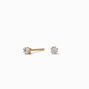 C LUXE by Claire&#39;s 18kt Gold Plated Cubic Zirconia 2mm Square Martini Stud Earrings,