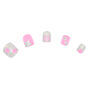 Star Glitter Square Press On Faux Nail Set - Pink, 24 Pack,