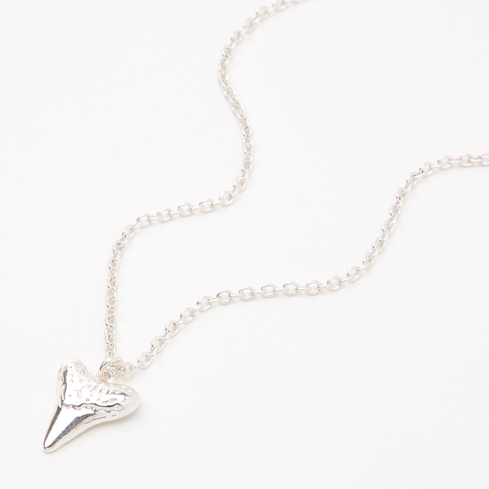 Silver Shark Tooth Pendant Necklace Claire s