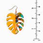 Orange Palm Leaf 2.5&quot; Drop Earrings,