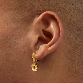 C LUXE by Claire&#39;s 18kt Gold Plated Daisy Huggie Hoop Earrings,