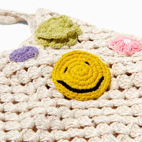 Happy Icons Crocheted Hobo Bag,