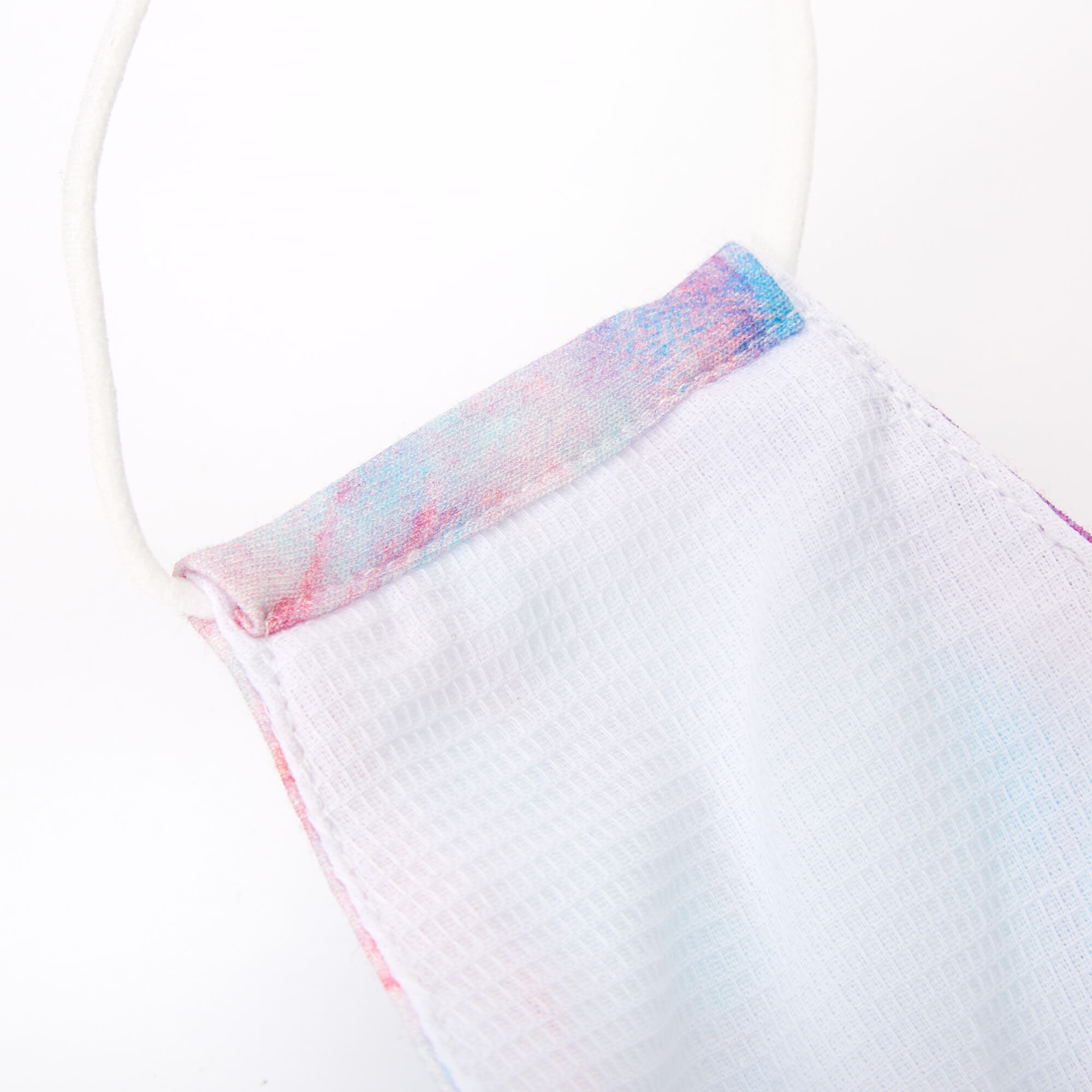 Masque en coton imprimé marbré bleu et violet - Adulte,