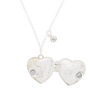 Collier &agrave; pendentif avec m&eacute;daillon en forme de c&oelig;ur en strass couleur argent&eacute;,