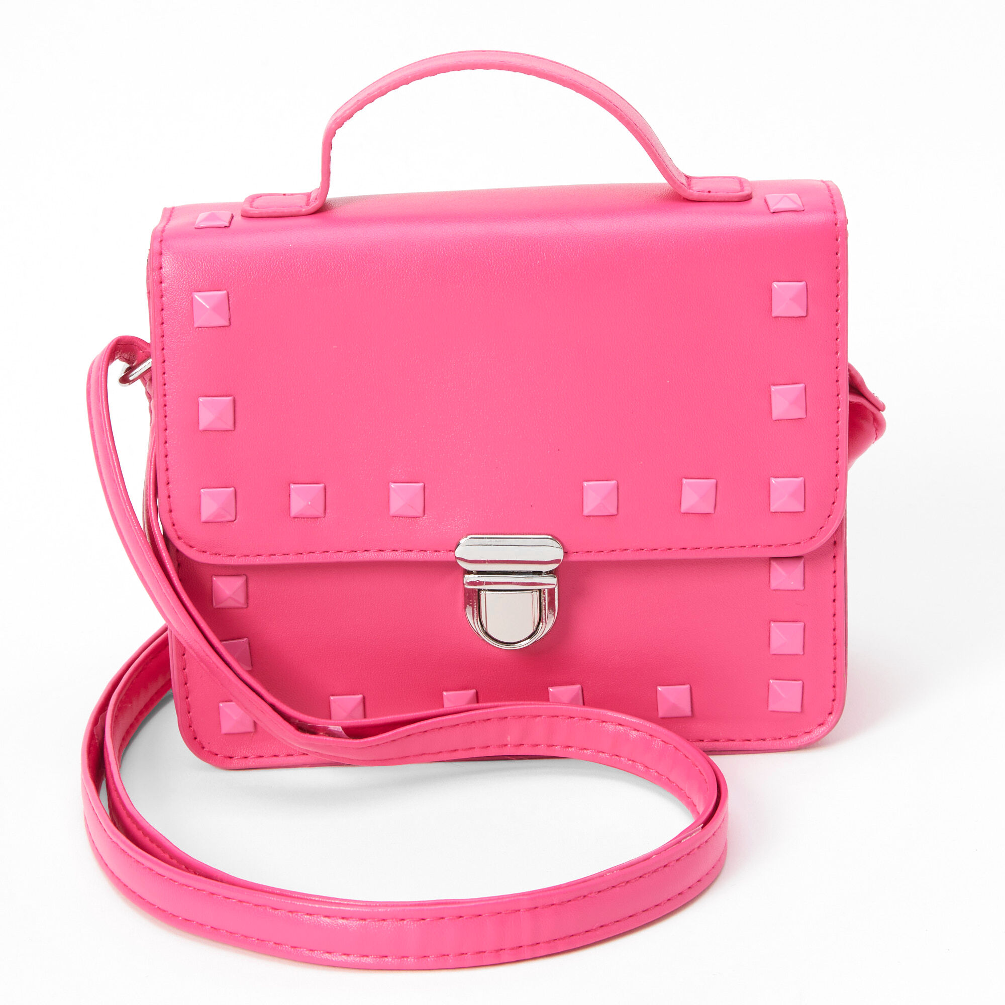 Pink studded bag sale