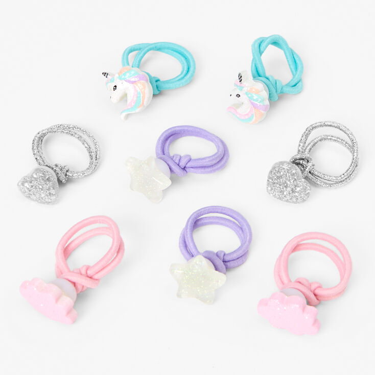Claire&#39;s Club Glitter Unicorn Polyresin Hair Ties &#40;8 pack&#41;,