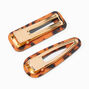 Tortoiseshell Hair Clips - 2 Pack/Brown,