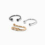 Mixed Metal Embellished Faux Nose Rings - 3 Pack,