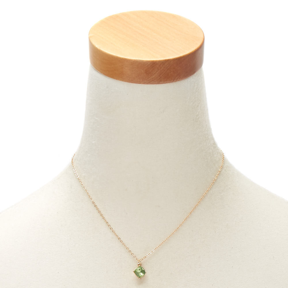 August Birth Stone Pendant Necklace - Peridot,