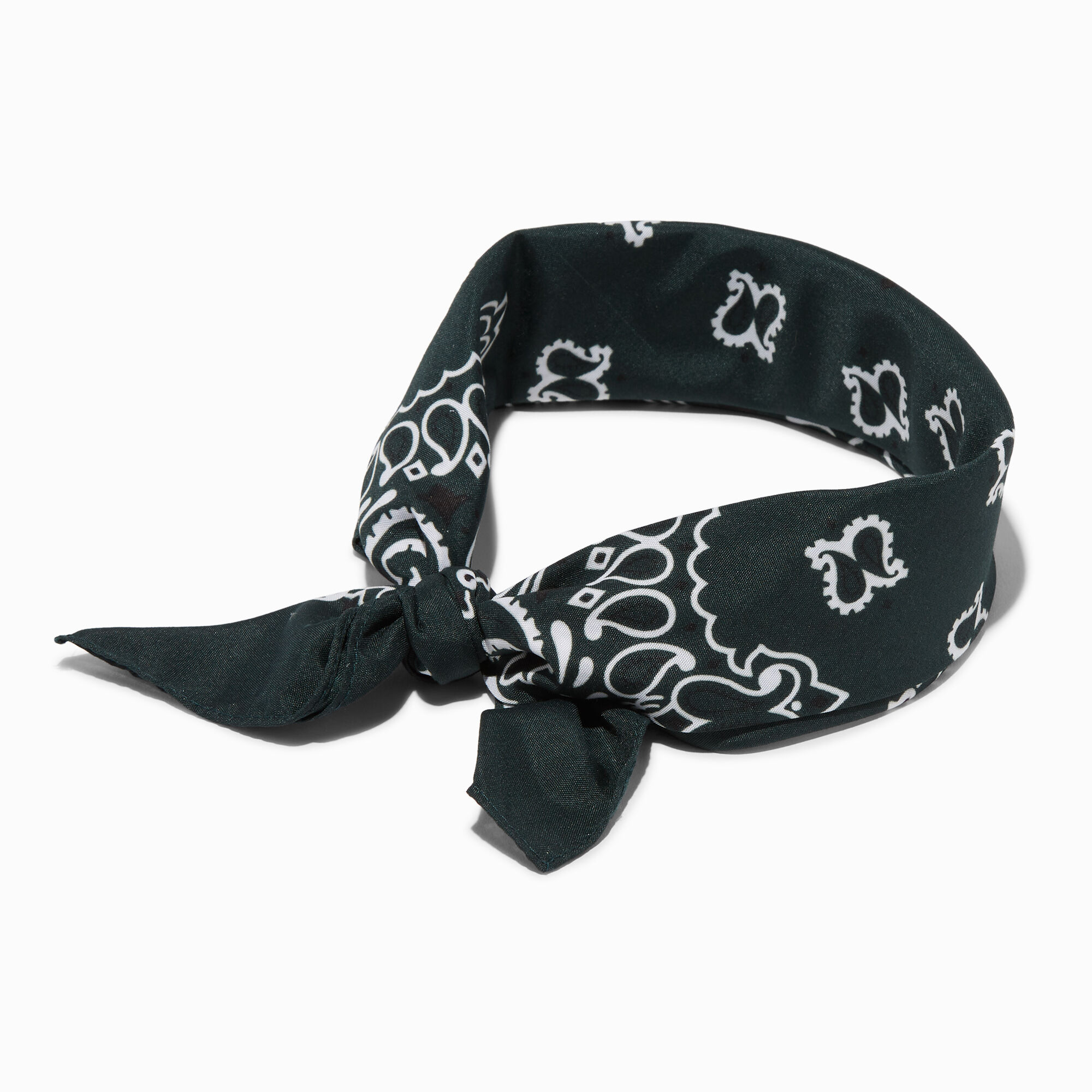 View Claires Paisley Bandana Headwrap Hunter Green information