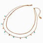 Turquoise &amp; Gold-tone Disc Multi-Strand Necklace ,