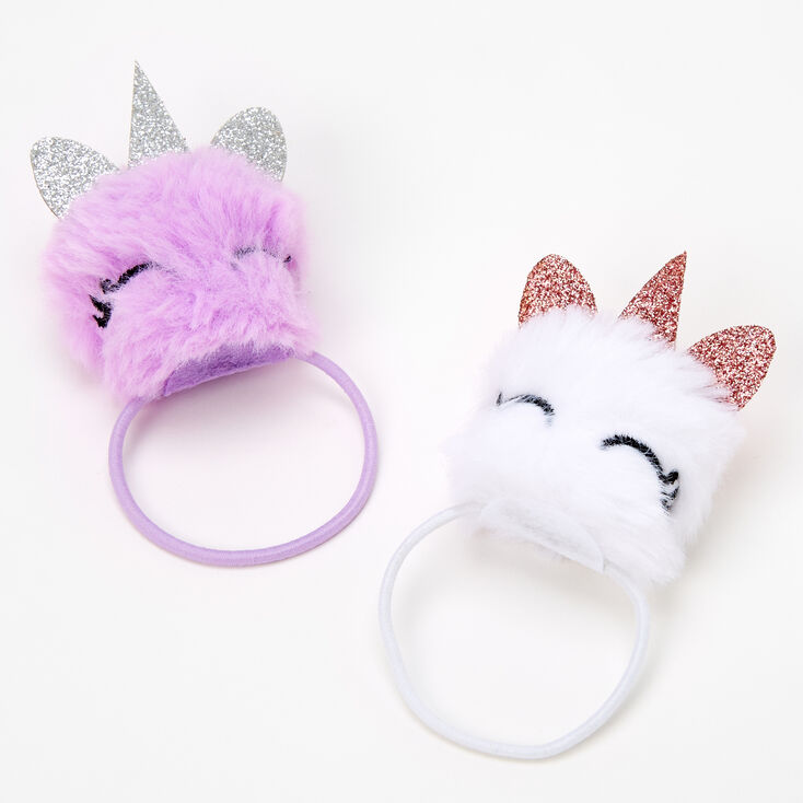 Claire&#39;s Club Unicorn Pom Hair Ties - 2 Pack,