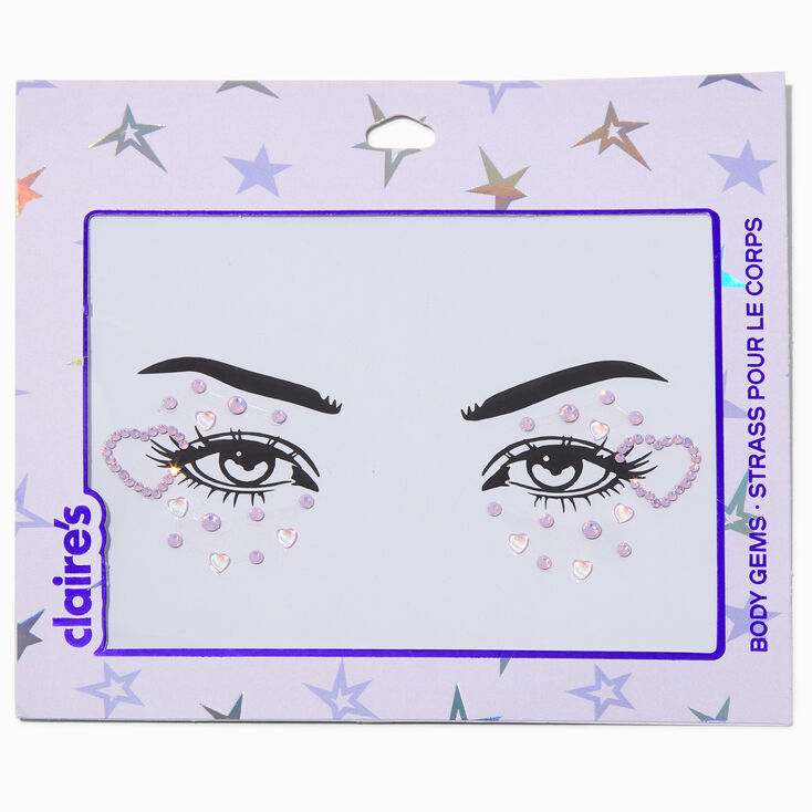 Pastel Purple Heart Eye Gems,