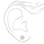 18k Gold Plated Cubic Zirconia Round Stud Earrings - 7MM,