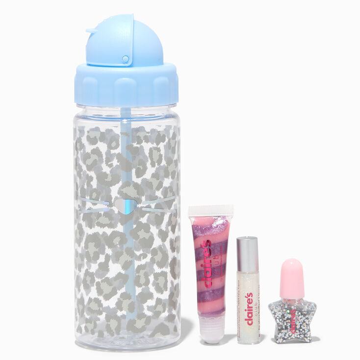 Claire&#39;s Club Snow Leopard Water Bottle Makeup Set,