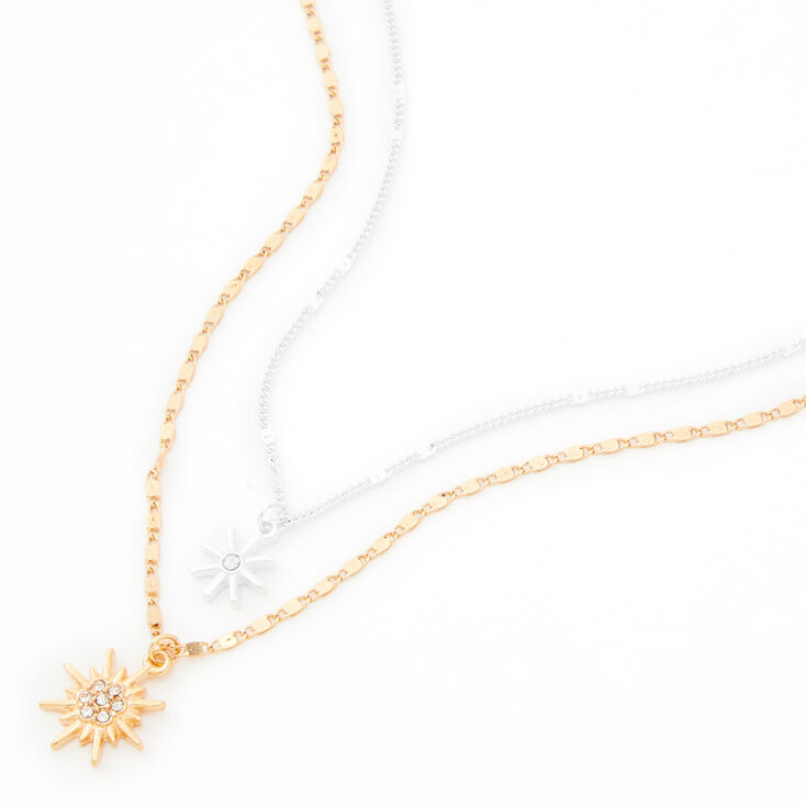 Claire's Colliers à pendentif étoile rayonnante en métaux mixtes - Lot de 2
