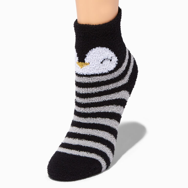 Claire&#39;s Club Striped Penguin Plush Socks - 1 Pair,