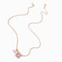 Collier &agrave; pendentif c&oelig;ur &agrave; initiale bulle violet&nbsp;- B,