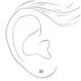 Silver Cubic Zirconia Round Magnetic Earrings - 5MM,