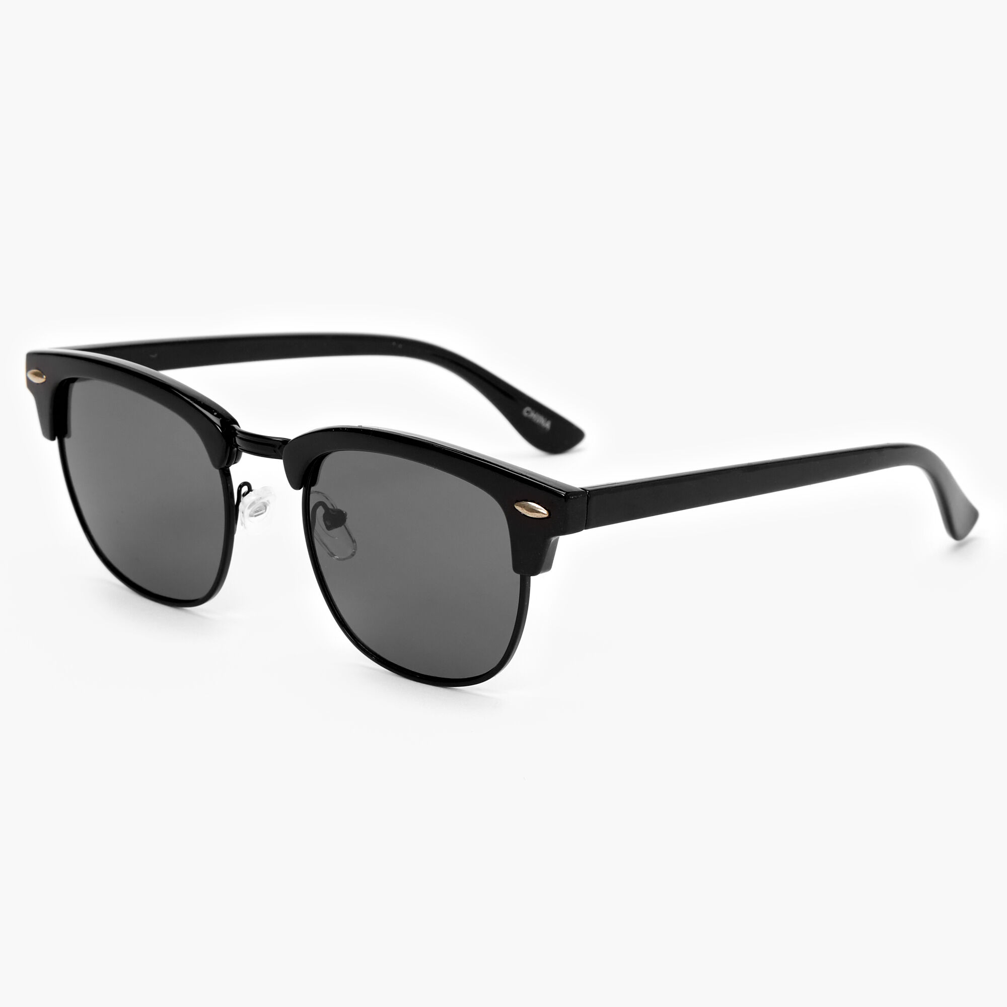 Retro Browline Sunglasses Black