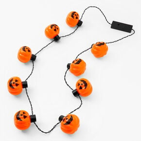 Halloween Jack-O-Lantern Lite Up Necklace - Orange,