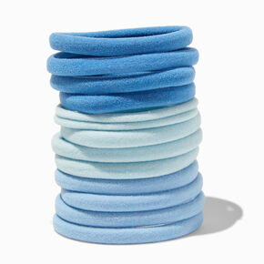 Tonal Blue Rolled Hair Ties - 12 Pack,