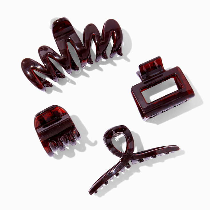 Pinces &agrave; cheveux aux designs vari&eacute;s &eacute;caille de tortue - Lot de 4,