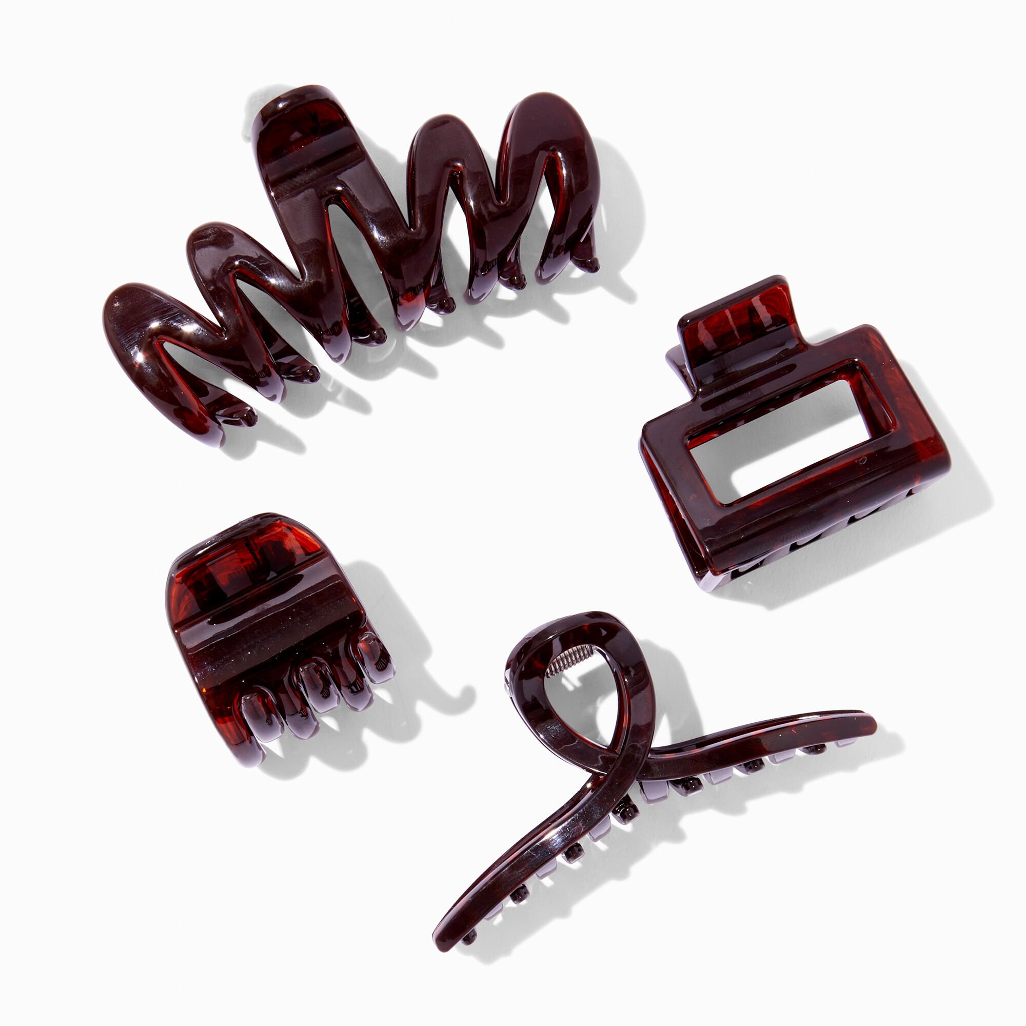 Claire's Pinces à cheveux aux designs variés écaille de tortue - Lot de 4