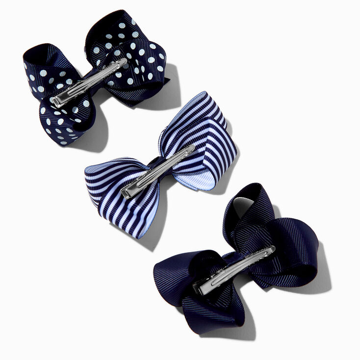 Claire&#39;s Club Navy Loopy Hair Bow Clips - 3 Pack,
