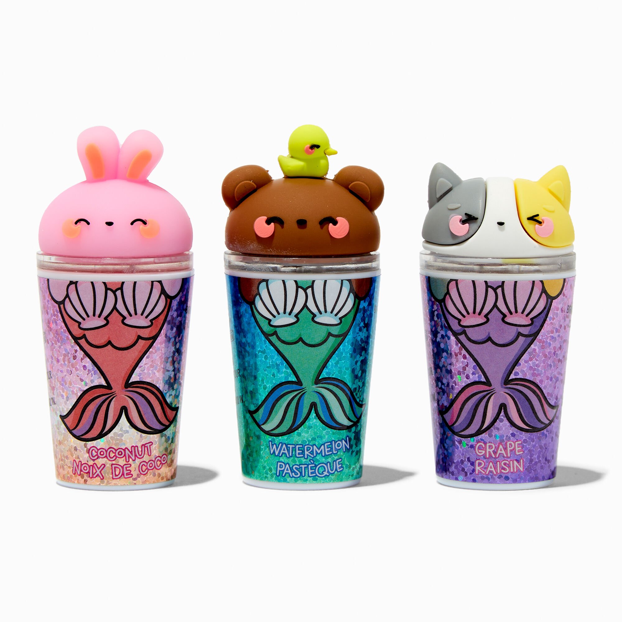 View Claires Mermaid Critter Frappuccino Lip Gloss Set 3 Pack information