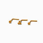 20G 18k Gold Plated Titanium Round Ball Nose Studs - 3 Pack,