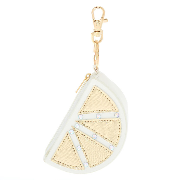 Lemon Coin Purse Keychain - White,