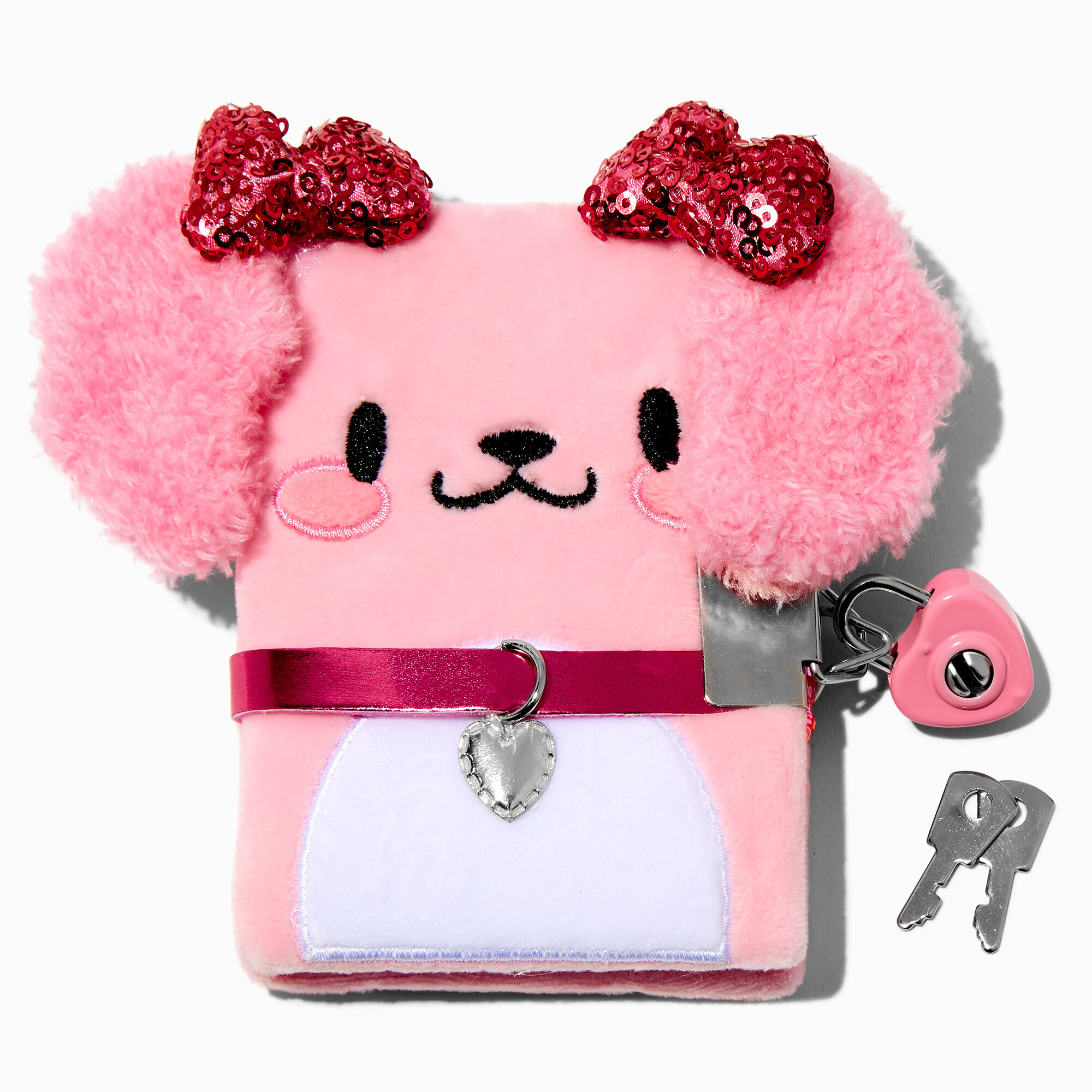 Journal à cadenas peluche caniche rose Claire's Club,