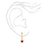 18kt Gold Plated 10MM Heart Huggie Hoop Earrings,