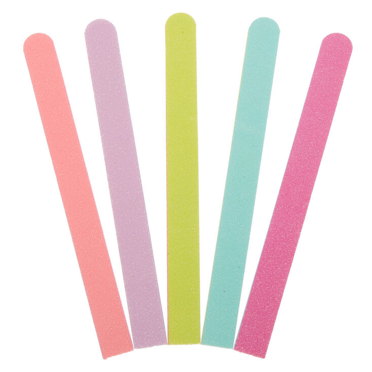 Lot de 5 limes &agrave; ongles pastel arc-en-ciel,