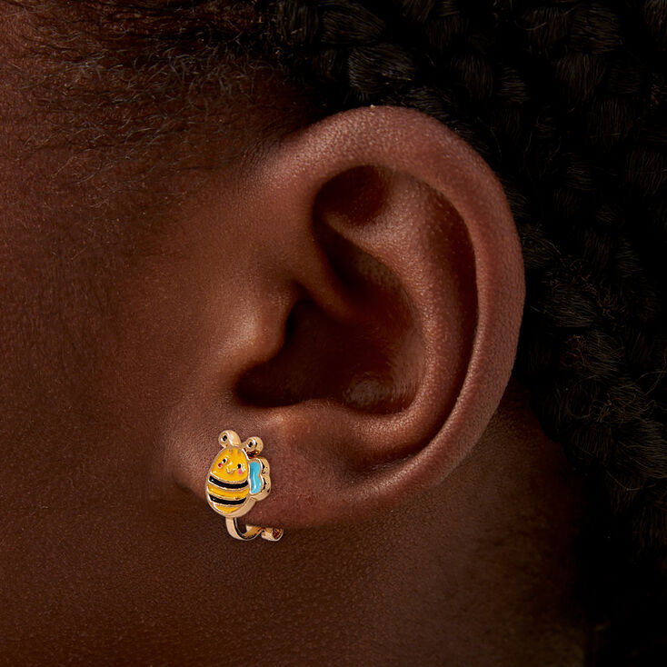 Clous d&#39;oreilles &agrave; clip abeille,