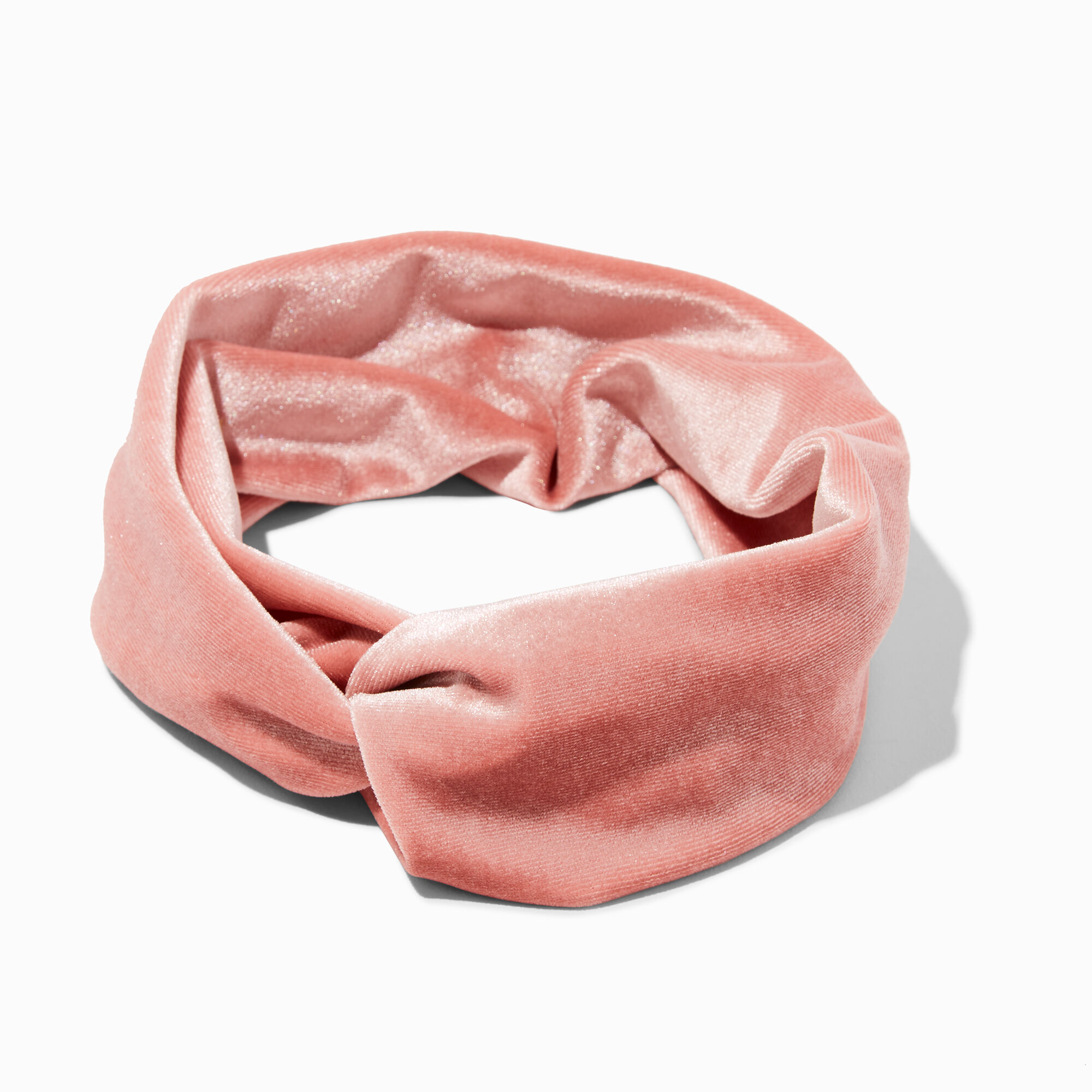 View Claires Blush Velvet Twisted Headwrap Pink information
