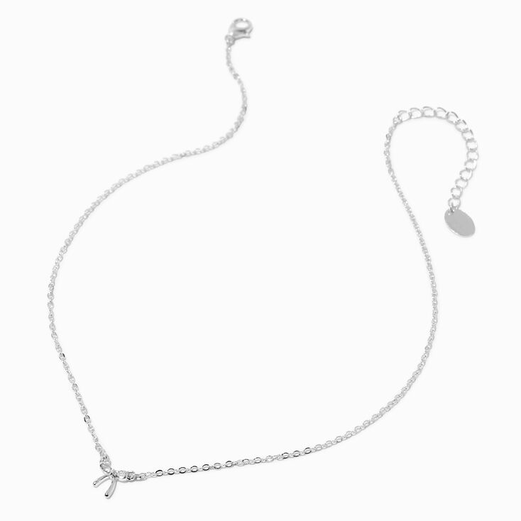 Silver-tone Mini Bow Pendant Necklace,
