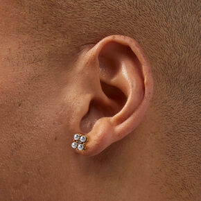 C LUXE by Claire&#39;s 18kt Gold Plated Cubic Zirconia Cluster Stud Earrings,