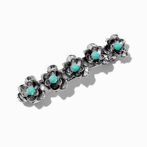 Cowgirl Western Turquoise Flower Hair Barrette Clip,