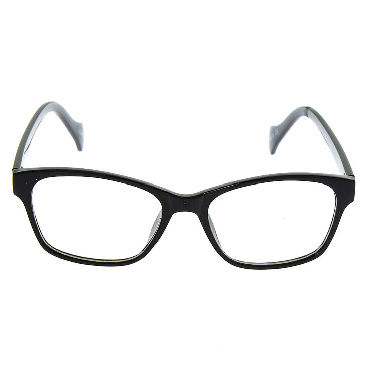 Thin Rectangle Clear Lens Frames - Black,