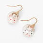 Gold 1&quot; Playing Cards Confetti Shaker Drop Earrings,