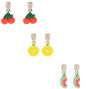 Glitter Fruit Clip On Earrings - 3 Pack,