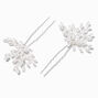 White Pearl Floral Spray Hair Pins - 2 Pack,