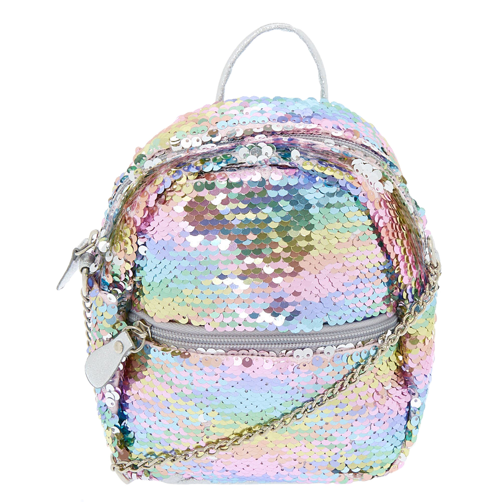 Reversible Sequin Mini Backpack Crossbody Bag - Rainbow | Claire&#39;s US